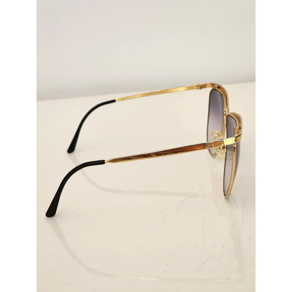 Laura Biagiotti Vintage Gold Crossover Sunglasses Purple Gradient Lens Italy